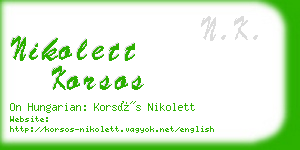 nikolett korsos business card